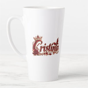 Christina Ruby Crystal Luxury Name Latte Mug