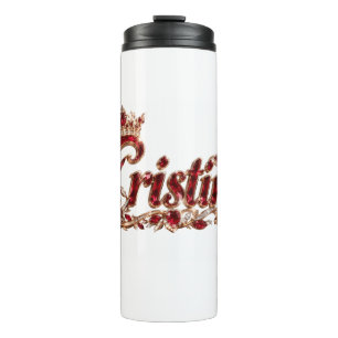 Christina Ruby Crystal Luxury Name Thermal Tumbler