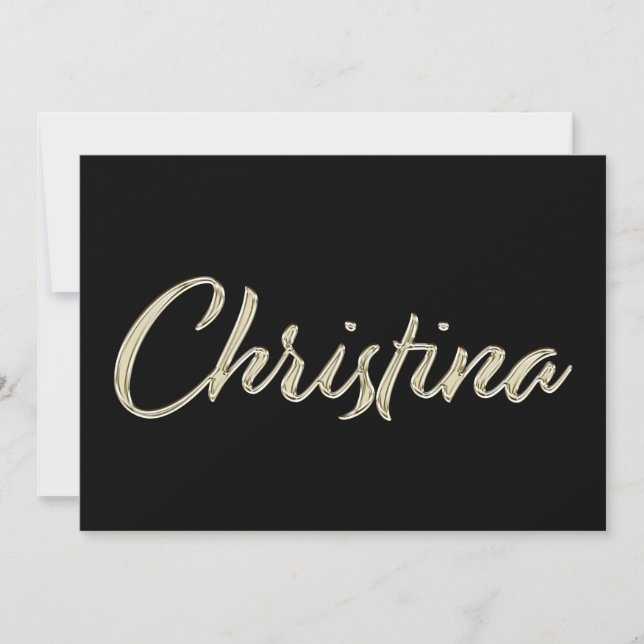 Christina white gold Handwriting Card (Front)