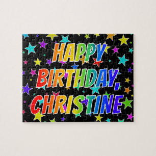 "CHRISTINE" First Name, Fun "HAPPY BIRTHDAY" Jigsaw Puzzle