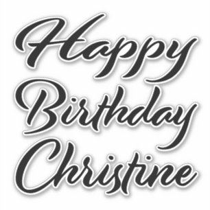 Christine Name Vorname black Sticker Geburtstag