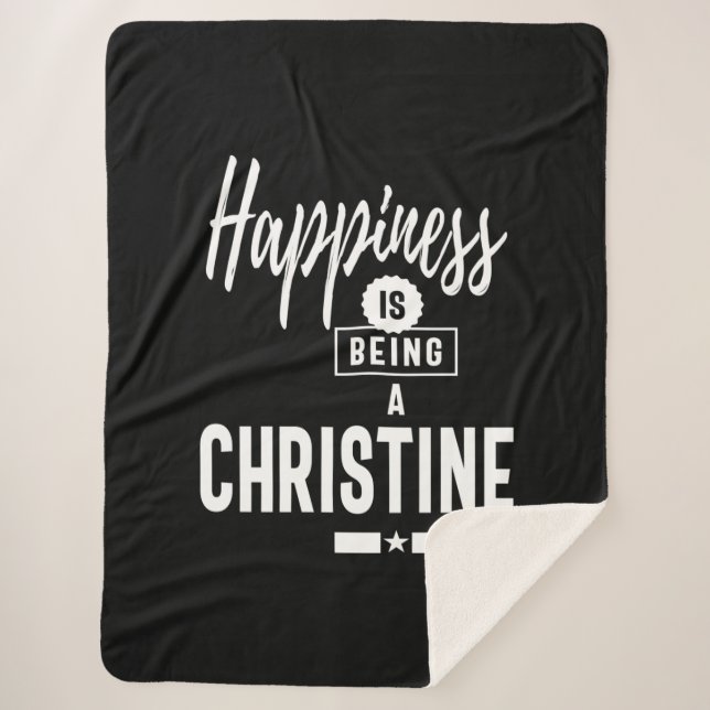 Christine Personalised Name Birthday Gift Sherpa Blanket (Front)
