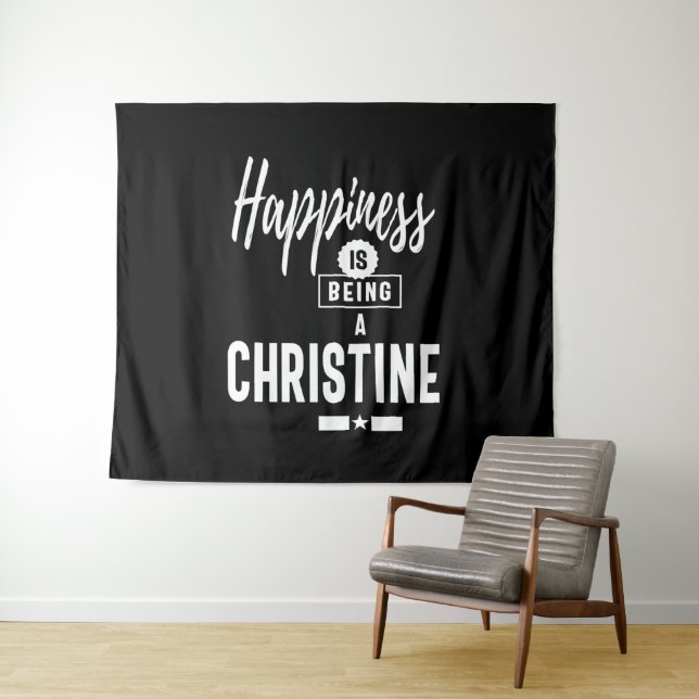 Christine Personalised Name Birthday Gift Tapestry (In Situ (Horizontal))