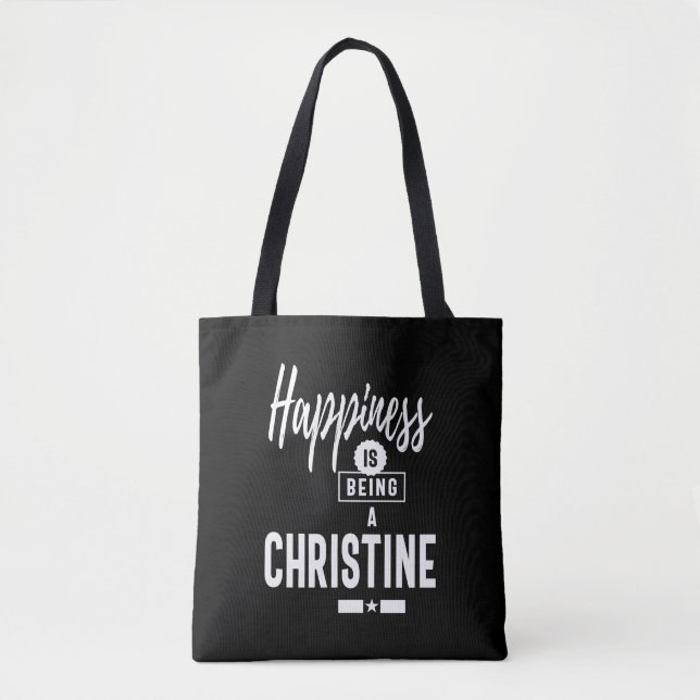 Christine Personalised Name Birthday Gift Tote Bag (Front)