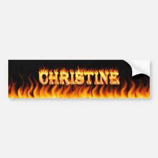 Christine real fire and flames bumper sticker desi
