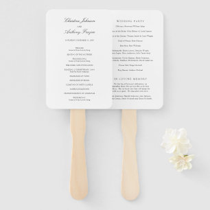 Christine Traditional Elegant Wedding Program Hand Fan