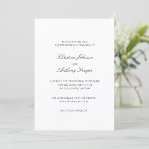 Christine Traditional Elegant Wedding Save The Date