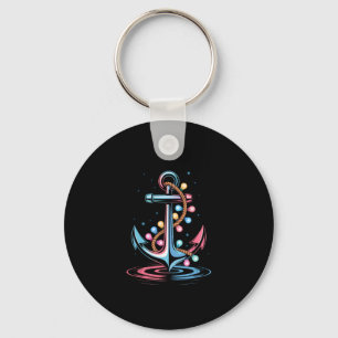 Christma Lights Boating Sailing Cruise Holiday Nau Key Ring
