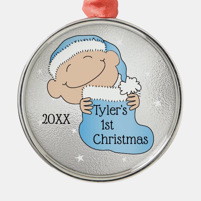 Christmas1st Christmas Blue Ornament (Front)