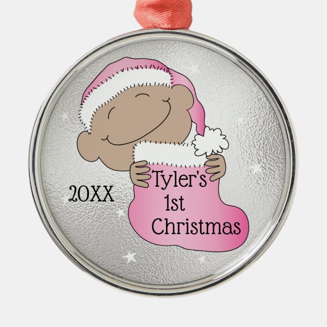 Christmas1st Christmas Light Pink Ornament (Front)