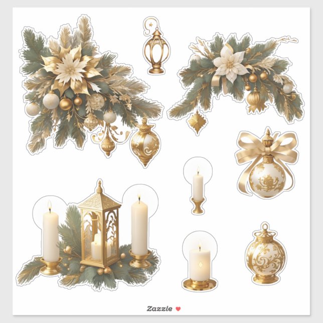 Christmas_12 Custom-Cut Vinyl Sticker (Sheet)