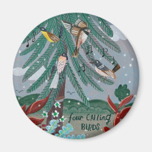 Christmas 12 days of Christmas Four Calling Birds Magnet