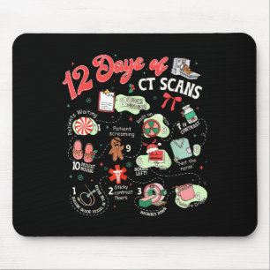 Christmas 12 Days Of Ct Technologist Cat Scan Radi Mouse Mat