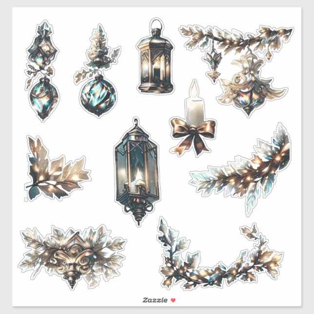 Christmas_14 Custom-Cut Vinyl Sticker (Sheet)