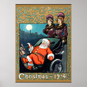 Christmas 1904, vintage Christmas greetings Poster