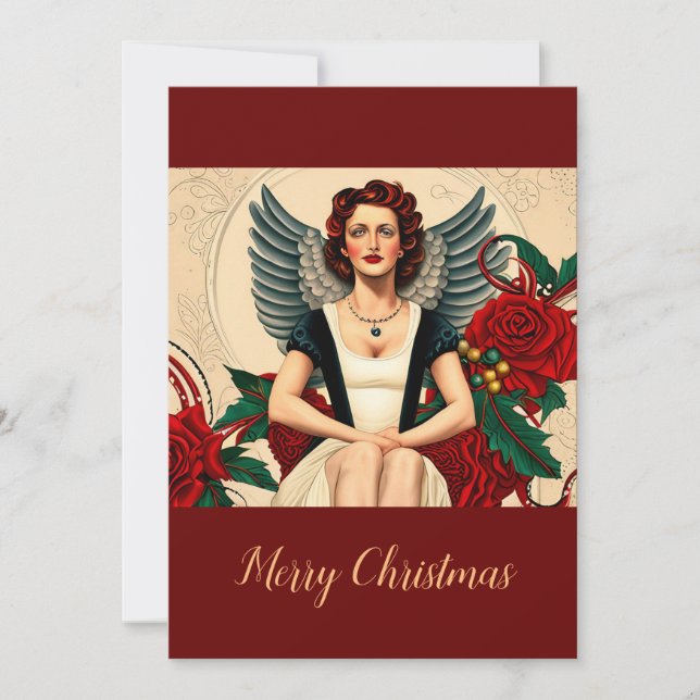 Christmas 1940's Angel Invitation (Front)
