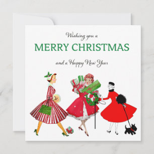 Christmas 1950 Vintage Ladies Card