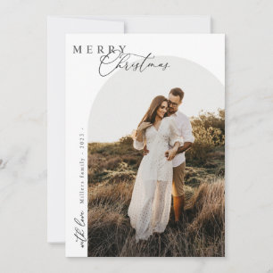 Christmas 1 photo Arch watercolor botanical Holida Holiday Card