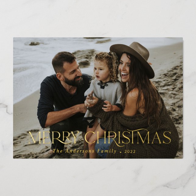 Christmas 1 photo botanical floral  foil holiday  (Front)