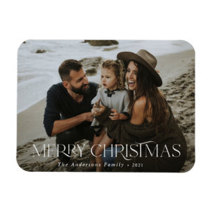 Christmas 1 photo botanical floral folded holiday magnet