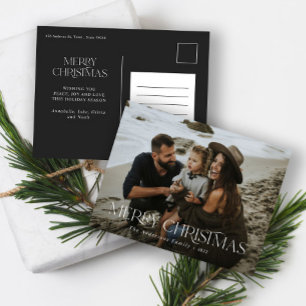 Christmas 1 photo botanical floral folded holiday  postcard