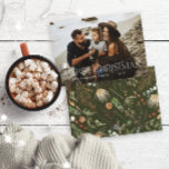 Christmas 1 photo watercolor botanical floral holi holiday card<br><div class="desc">Mery Christmas modern elegant watercolor dried botanical floral muted colors holiday 1 photo Christmas card.</div>