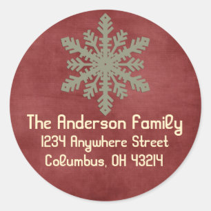 Christmas 1 : Snowflake 3 Round Return Address Classic Round Sticker