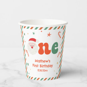 Christmas 1st Birthday Boy Paper Cups