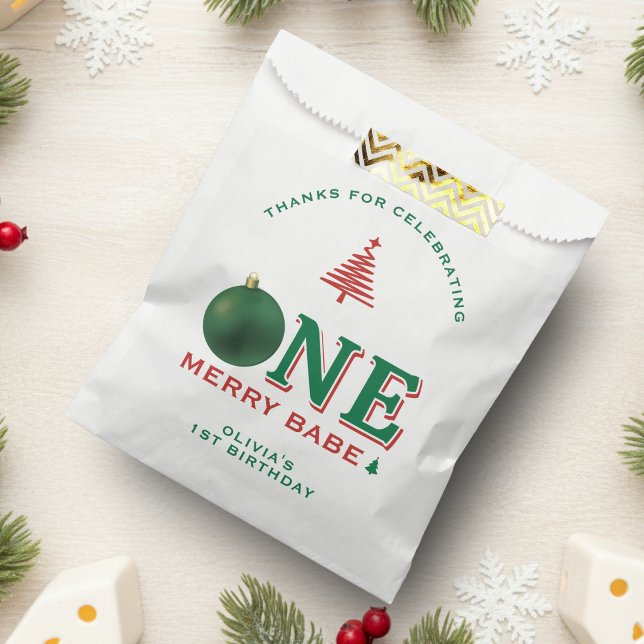 Christmas 1st Birthday Party Merry Ornament Favour Bags (Christmas 1st Birthday Party Merry Ornament Favor Bag
)