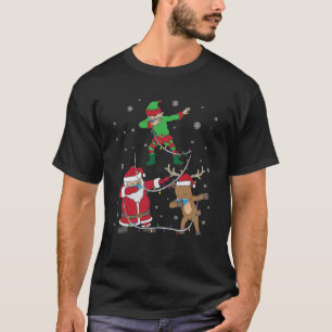 Christmas 2020 Dabbing Santa Elf Reindeer Face Mas T-Shirt