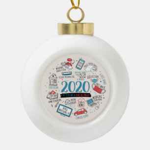 Christmas 2020 Quarantine Activities Commemorative Ceramic Ball Christmas Ornament
