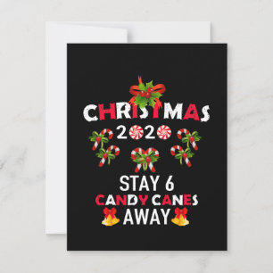 Christmas 2020 Stay 6 Candy Canes Away Thank You Card