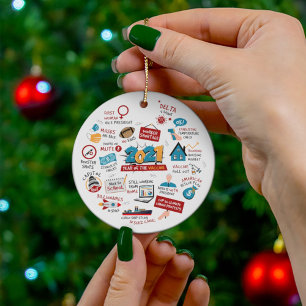 Christmas 2021 COVID Pandemic Vaccine Year Ceramic Tree Decoration