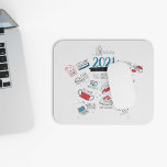 Christmas 2021 Covid Vaccine Year Commemorative Mouse Mat<br><div class="desc">Cute keepsake memories of 2021 with references to some of the events of the year. Perfect gift for friends,  family and coworkers as a memorabilia that doubles as a Christmas tree decoration for years to come</div>