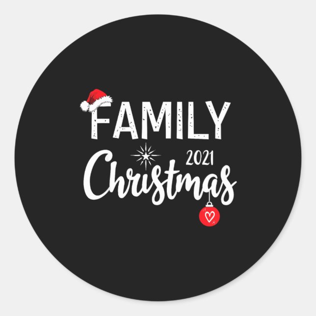 Christmas 2021 Family Christmas 2021  Classic Round Sticker (Front)