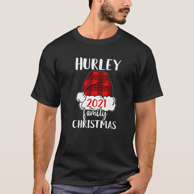 Christmas 2021 Hurley Matching Pajama Santa Hat T-Shirt (Front)