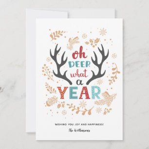 Christmas 2021 Oh Deer What A Year Vaccine Year Holiday Card
