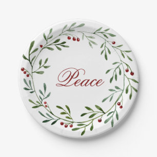 Christmas 2021 Peace Wreath Paper Plate