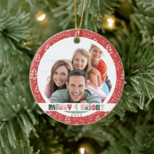 Christmas 2022 Family Photo Ceramic Tree Decoration