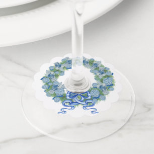 Christmas 2023 Blue Ginger Jar Wine Glass Tag