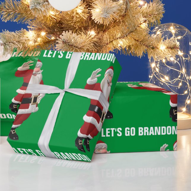 CHRISTMAS 2023 LET'S GO BRANDON SANTA CLAUS  WRAPPING PAPER (Holidays)