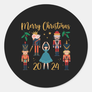 Christmas 2024 Clara And Nutcracker Ballet Pajama Classic Round Sticker