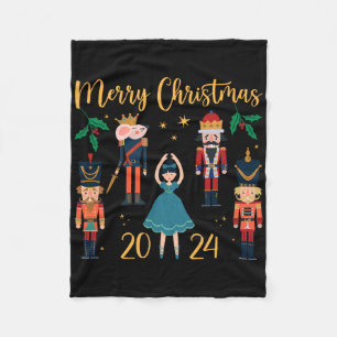 Christmas 2024 Clara And Nutcracker Ballet Pajama  Fleece Blanket