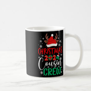 Christmas 2024 Cousin Crew Reindeer Xmas Santa Hat Coffee Mug