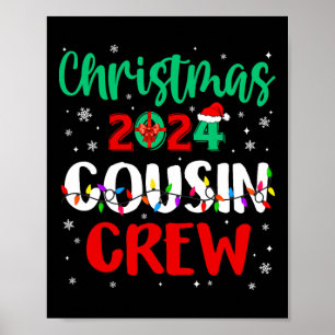 Christmas 2024 Cousin Crew Xmas Lights Funny Match Poster