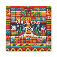 Christmas 2024 Kente Pattern Magnet