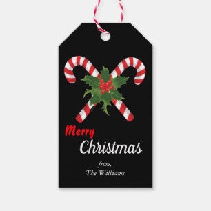 christmas 2025 candy cane sweet red white - Green Gift Tags