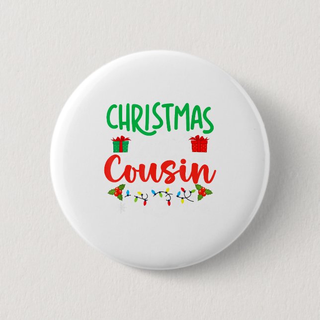 Christmas 2025 Cousin Crew Pajama Xmas Lights Fami 6 Cm Round Badge (Front)