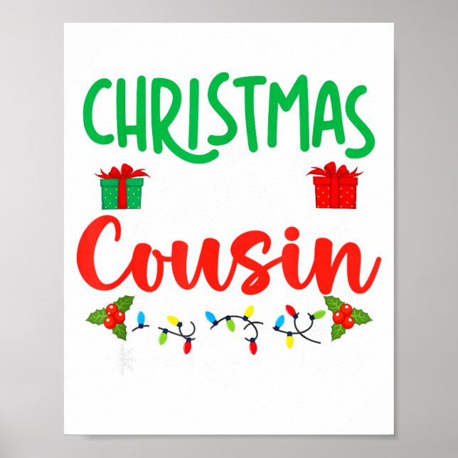 Christmas 2025 Cousin Crew Pajama Xmas Lights Fami Poster (Front)