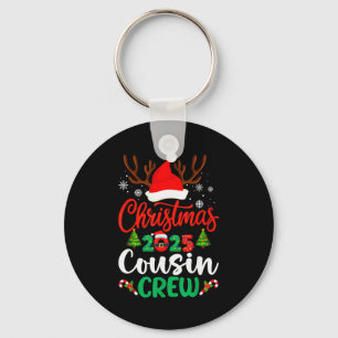 Christmas 2025 Cousin Crew Pajamas Xmas Lights Fam Key Ring